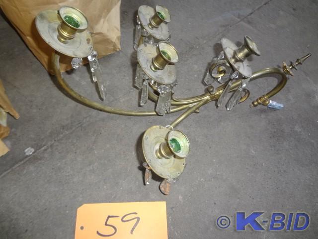 Brass Wall Sconces wCrystals, old ...
