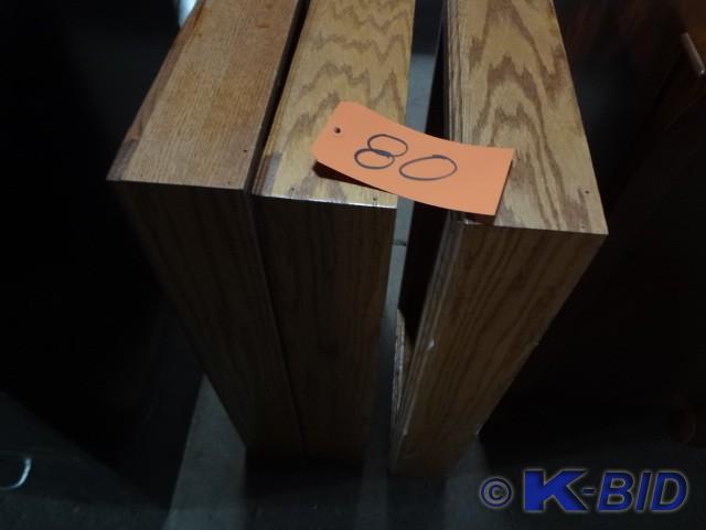 (3) Oak Pedestals