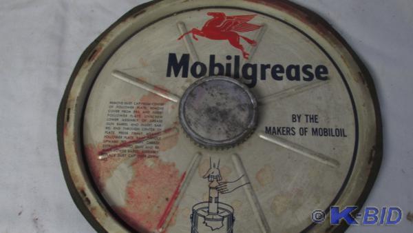 11 tin MOBIL grease bucket cover