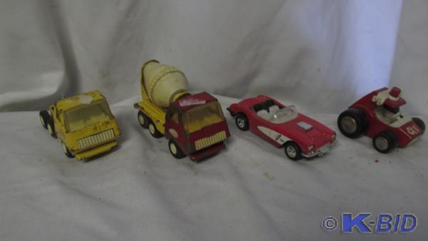 set of 4 tin toys