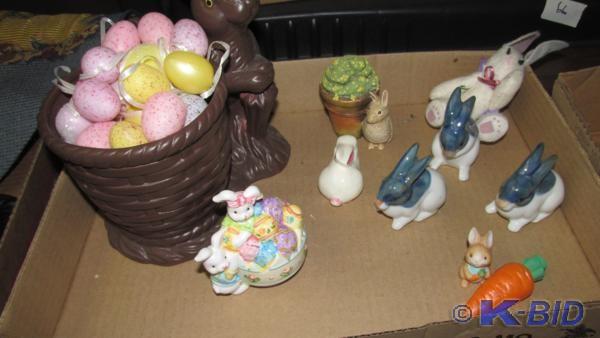 holiday decorations- bunnies  eggs...