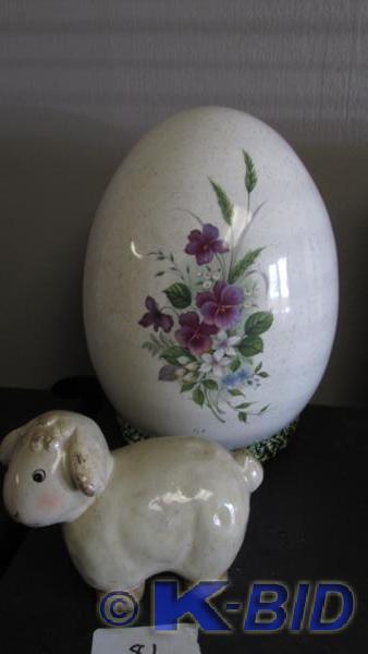 large ceramic egg and sheep  holida...