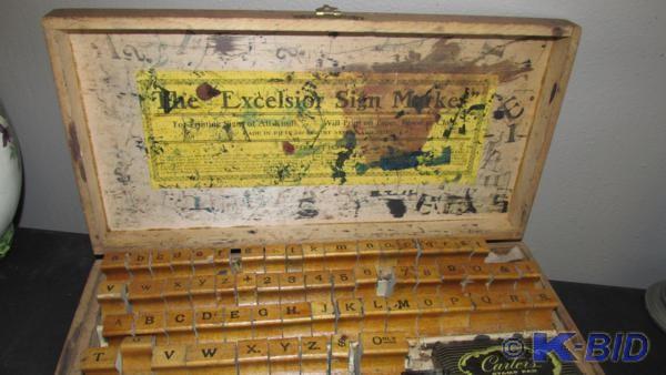 Antique sign makers letter stamps a...