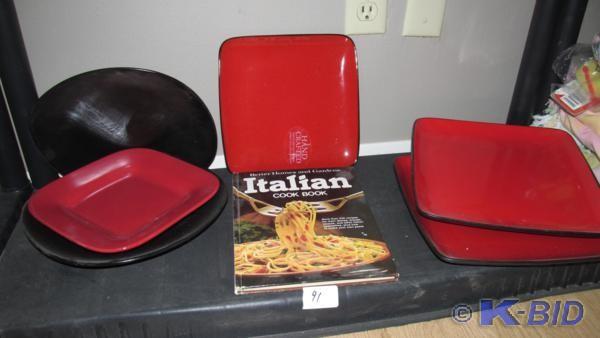 square and round large serving plat...