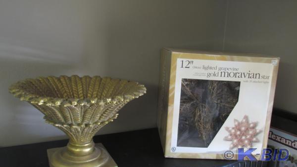 New lighted Moravian star ,and gold...