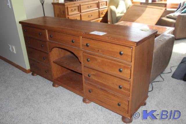 lot 136 image: 9-Drawer, 2 Shelf, Dresser Unit, 70...