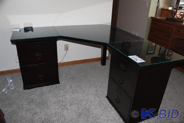 lot 138 image: Corner, Glass Surface, Office Desk,...