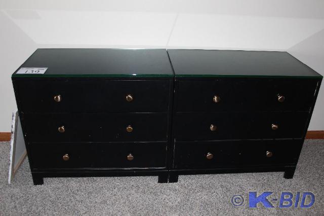 lot 139 image: Lot of (2) Black, Dresser Units, 32...
