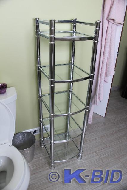 lot 153 image: Glass Shelving Unit, 5-Shelf, 12 L...