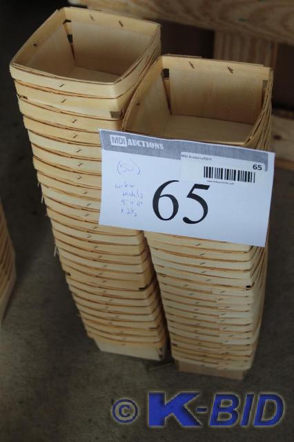 lot 65 image: Lot of (50) Whicker Baskets, 4 L x...