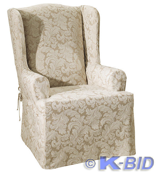 Sure Fit Scroll Wing Chair Slipcove...