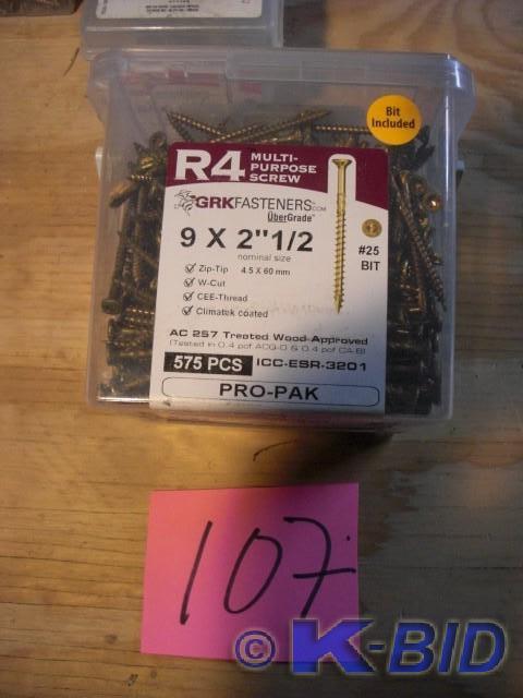 lot 107 image: 1, 9 x 2 12 in torx drive