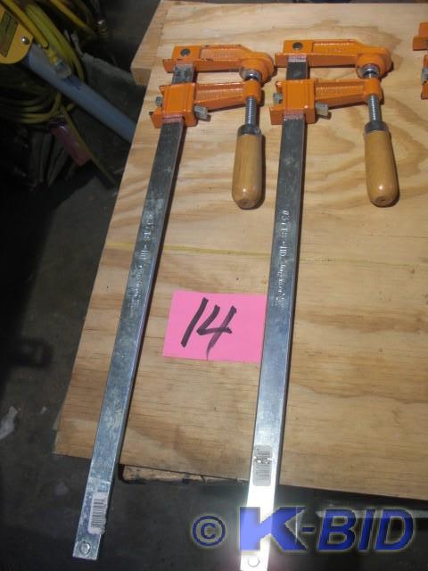 lot 14 image: 2, 24in Jorgensen Clamps 1, 30 in ...