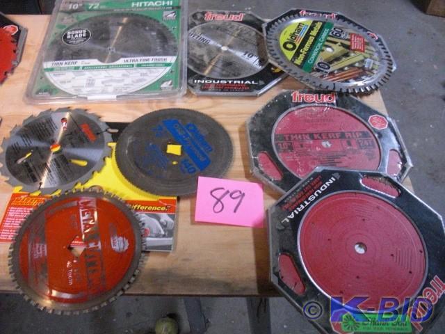 lot 89 image: 8 miscellaneous saw blades.. Look a...