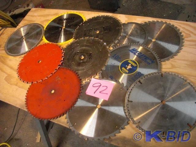 lot 92 image: 10, 10 in Saw Blades, some need sh...