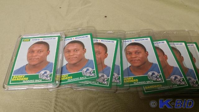 8 Barry Sanders Rookie cards from 1...