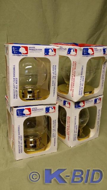 4 Souvenir Baseball display cases. ...