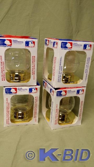 4 Souvenir Baseball display cases. ...