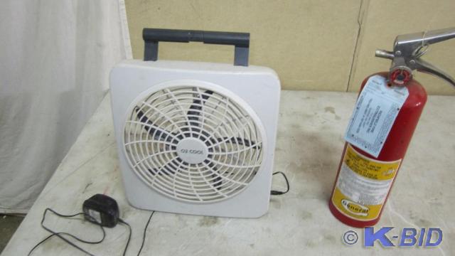 fan and fire extinguisher
