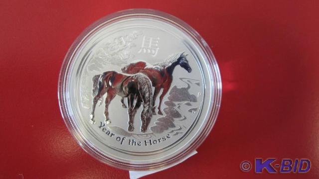 lot 114 image: 2014 1 Oz Silver Lunar Horse made b...