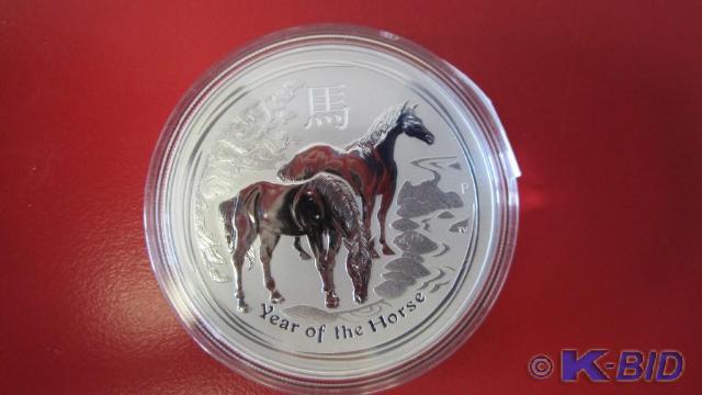 lot 115 image: 2014 1 Oz Silver Lunar Horse made b...
