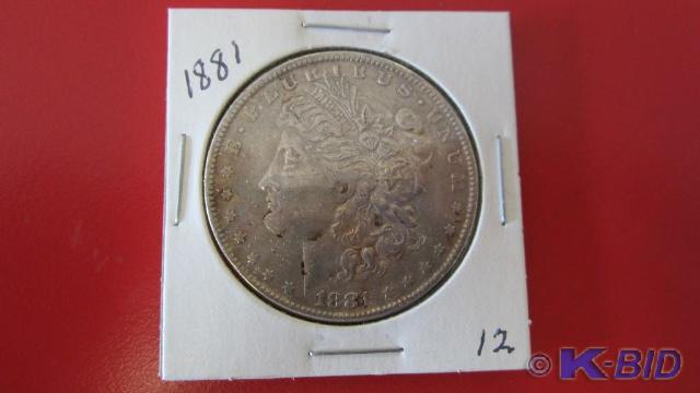 lot 12 image: 1881 Morgan Silver Dollar