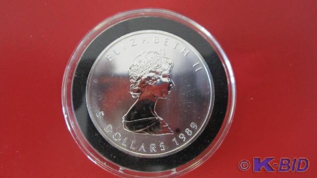 lot 138 image: 1989 1oz Silver Canadian Maple Leaf
