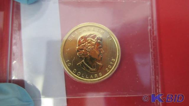 lot 139 image: 2013 14 oz Gold Canadian Maple Lea...