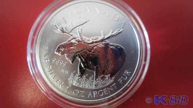 lot 143 image: 2012 1oz Silver Canadian Moose Coin...
