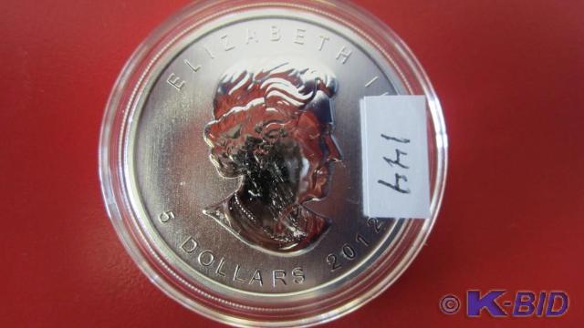 lot 144 image: 2012 1oz Silver Canadian Moose Coin...