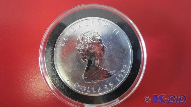 lot 150 image: 1989 1oz Silver Canadian Maple Leaf