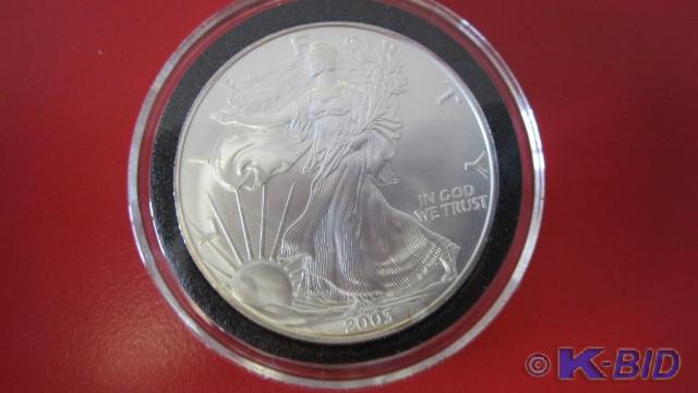 lot 161 image: 2003 1 oz Silver American Eagle