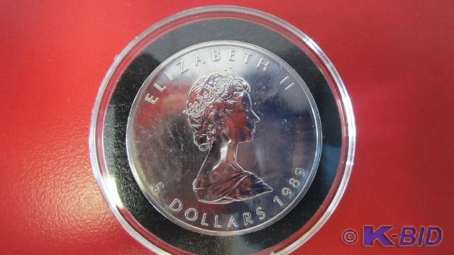 lot 169 image: 1989 1oz Silver Canadian Maple Leaf