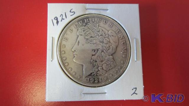 lot 2 image: 1921-S Morgan Silver Dollar
