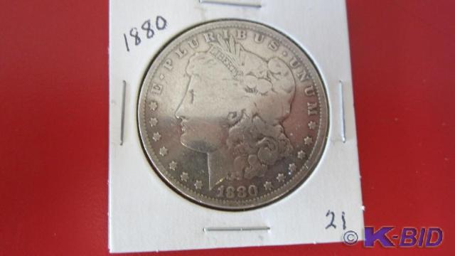 lot 21 image: 1880 Morgan Silver Dollar