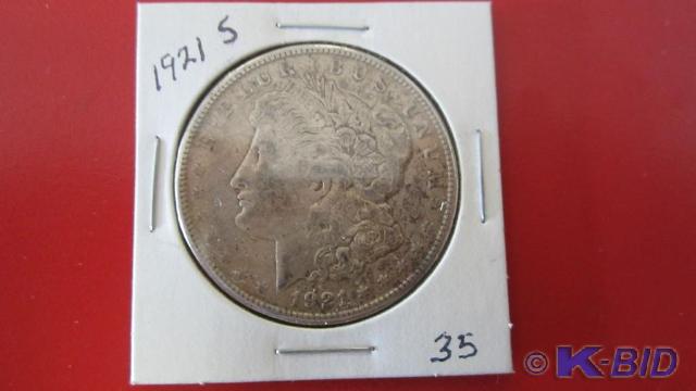 lot 35 image: 1921-S Morgan Silver Dollar