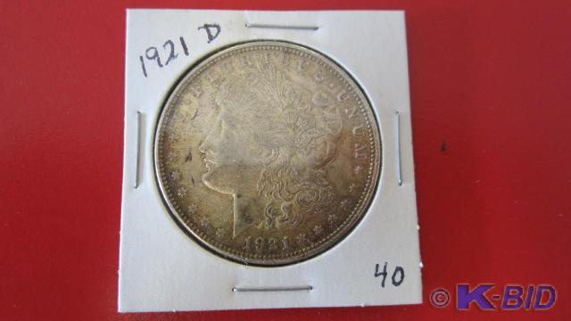 lot 40 image: 1921-D Morgan Silver Dollar