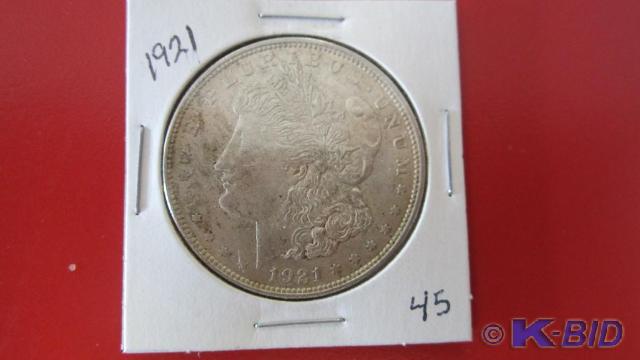 lot 45 image: 1921 Morgan Silver Dollar