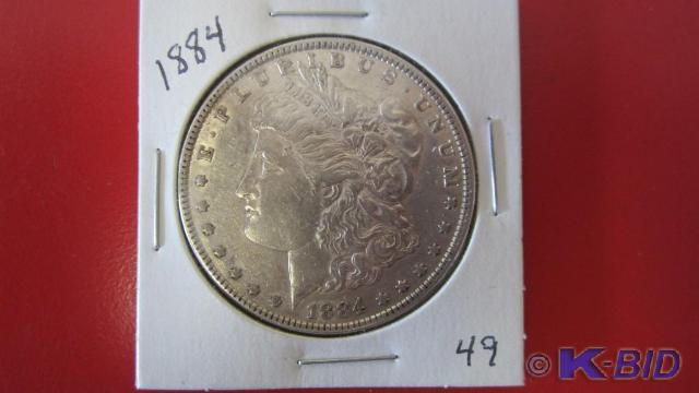 lot 49 image: 1884 Morgan Silver Dollar