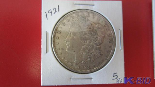 lot 5 image: 1921- Morgan Silver Dollar