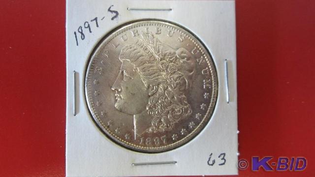lot 63 image: 1897-S Morgan Silver Dollar