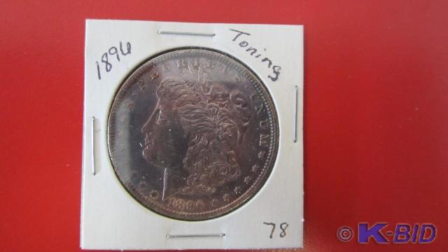 lot 78 image: 1896 Morgan Silver Dollar(toning)