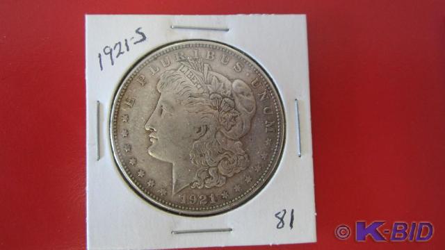lot 81 image: 1921-S Morgan Silver Dollar