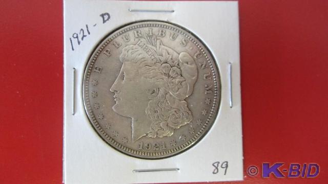 lot 89 image: 1921-D Morgan Silver Dollar