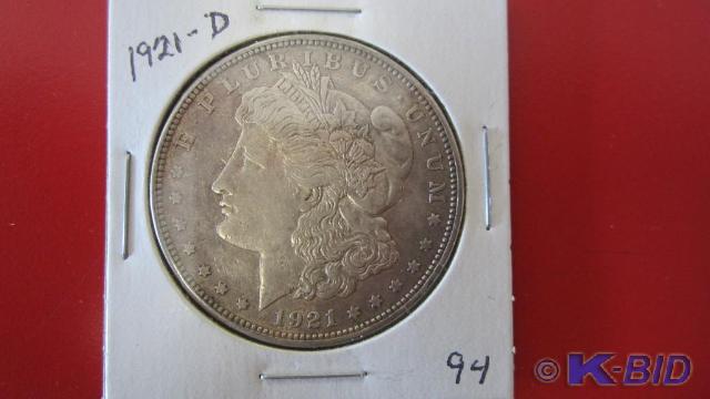 lot 94 image: 1921-D Morgan Silver Dollar