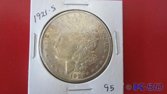 lot 95 image: 1921-S Morgan Silver Dollar