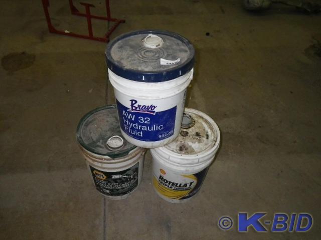 lot 35 image: 3 pails of oils, all at least 12 f...