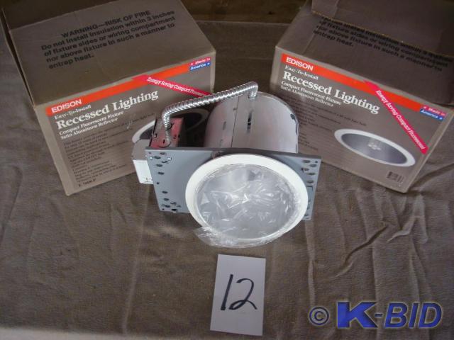 lot 12 image: 2 Edison recessed lights, flouresce...