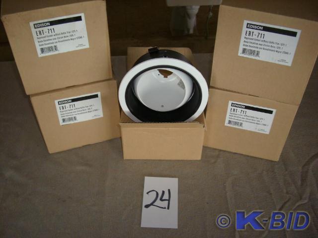 lot 24 image: 5 Edison Recessed eyeball black baf...