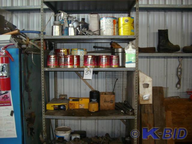lot 39 image: shelving unit with contents, 7 x 3...